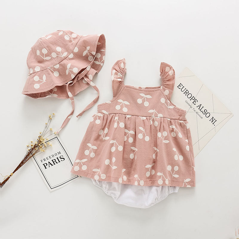 Combinaison Sans Manches Bébé Fille Style Coréen Pink