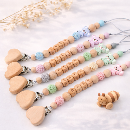 Attache-Tétine Bois de Hêtre & Silicone Motif Koala