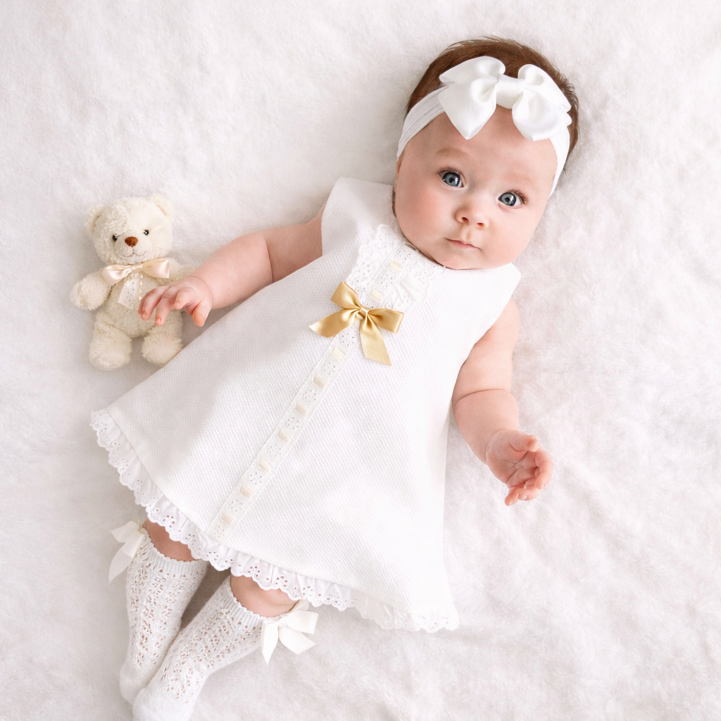 Robe Bébé Fille Sans Manches Nœud - Style Volants