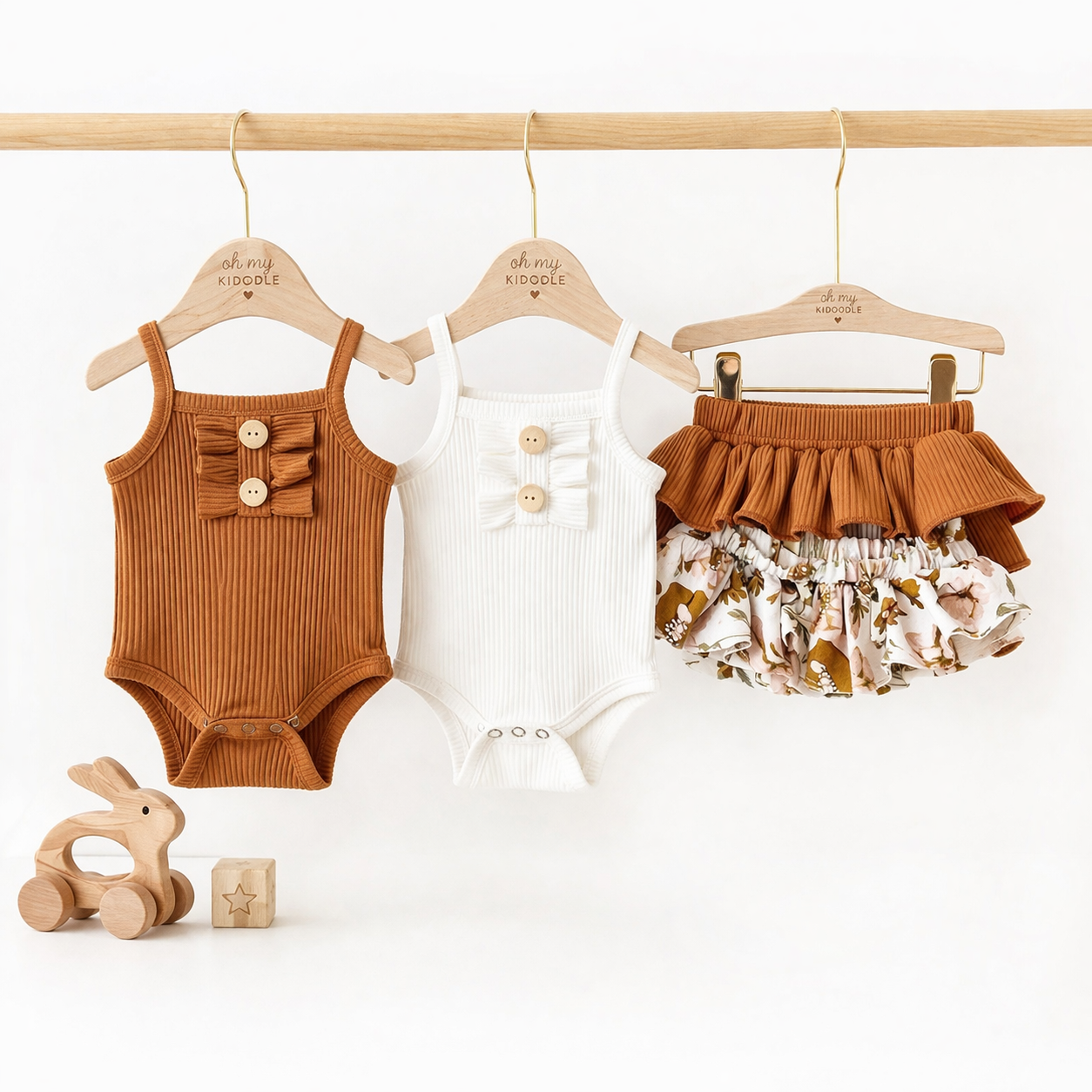 Ensemble 2 Pièces Fille Haut Sans Manches + Jupe 95% Coton 3 Styles C