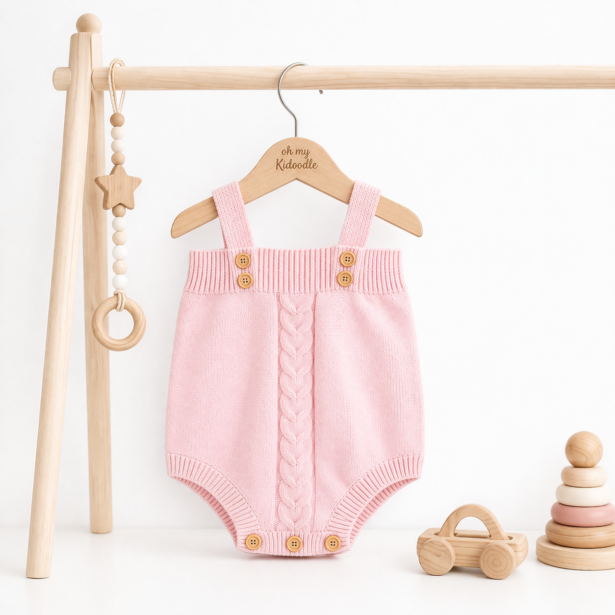 Body Tricoté Sans Manches Bébé Fille Pink