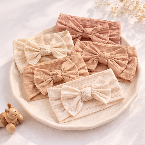 Bandeau Bébé Nœud Papillon Nylon Fille Set