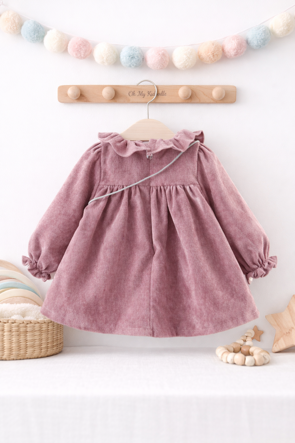 Robe Princesse Manches Longues Fille - Coton Doux Printemps