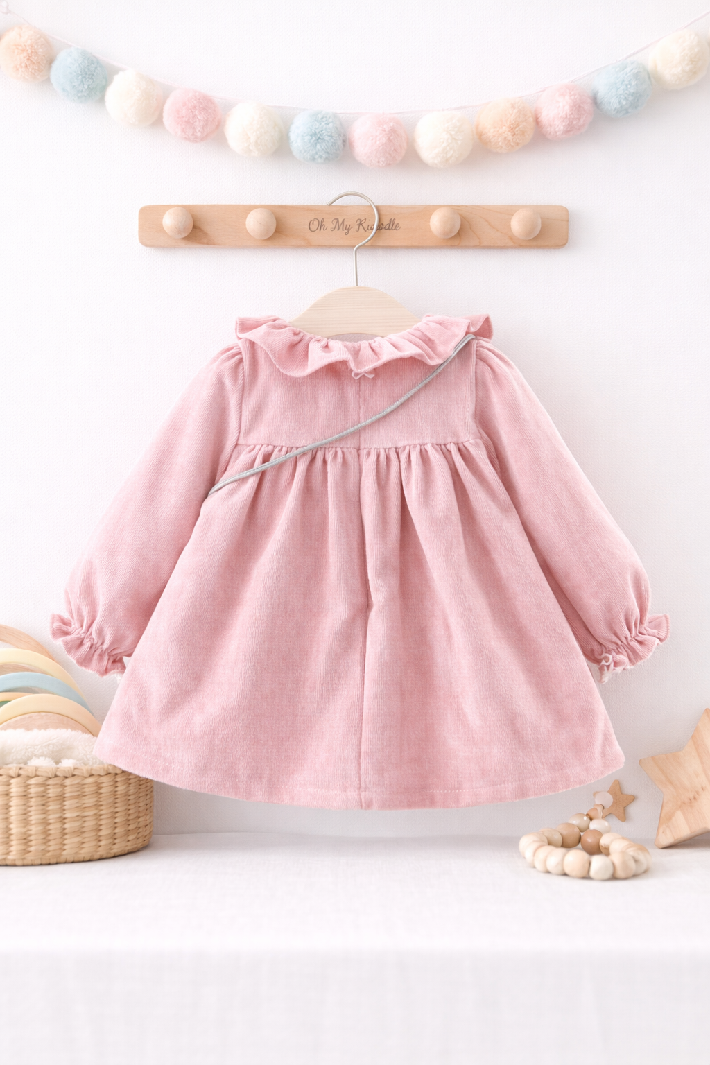 Robe Princesse Manches Longues Fille - Coton Doux Printemps