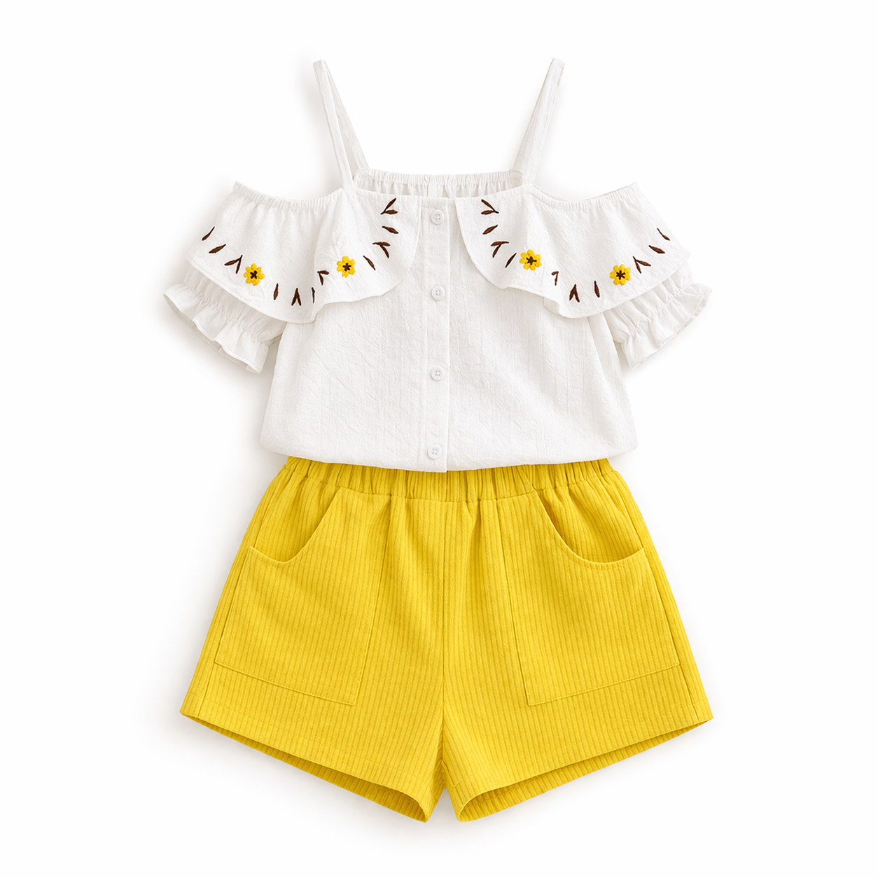 Robe Fille Été Légère & Colorée — 10 Coloris, Tailles 3T à 7 (2-7 ans) | Oh my Kidoodle Yellow