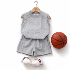 Ensemble 2 pièces Enfant Débardeur & Short Motif Lettres Gray