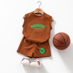 Ensemble 2 pièces Enfant Débardeur & Short Motif Lettres Brown