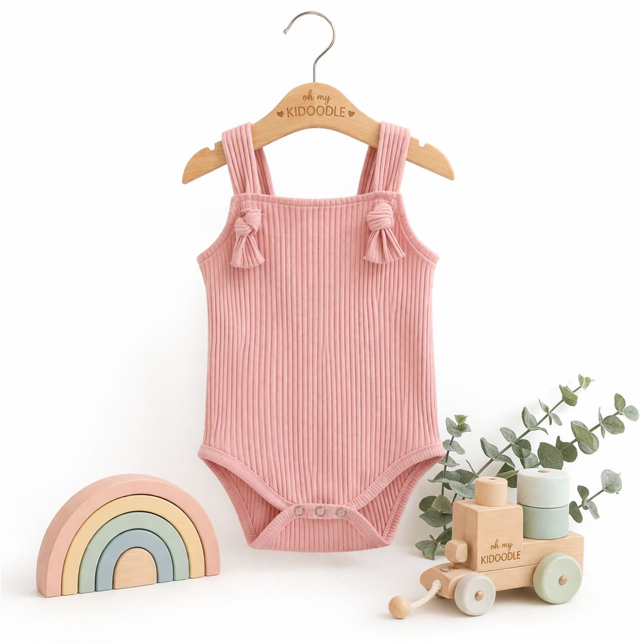 Grenouillère Bébé Coton Sans Manches Pink