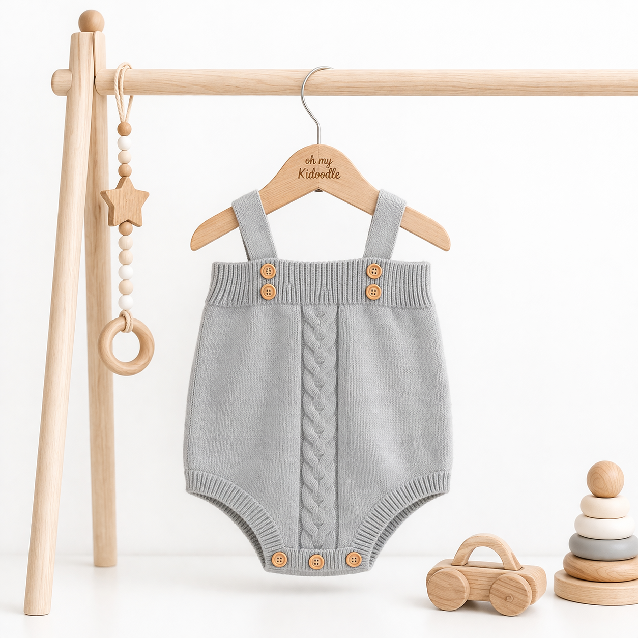 Body Tricoté Sans Manches Bébé Fille Grey